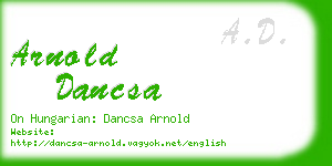 arnold dancsa business card